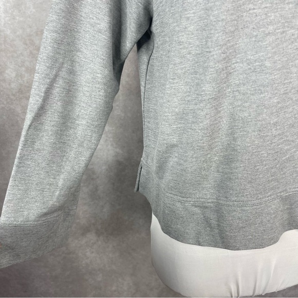 Theory Gray Ranzini Melange Knit Crew Neck Boxy Long Sleeve Sweatshirt Size M - Picture 6 of 7
